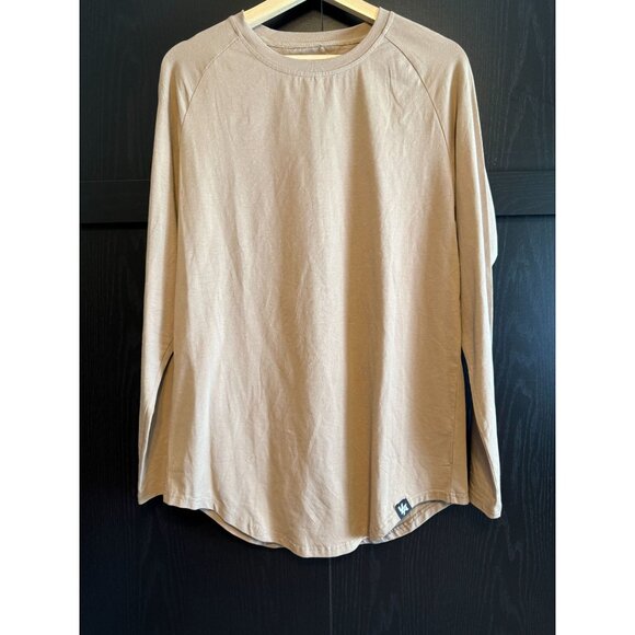 Young LA Men's Long Sleeve Crew Neck Performance Shirt Medium Tan Athletic - Picture 1 of 10